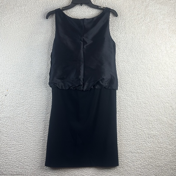 NWOT Moschino Womens Black Silk Blend Sleeveless V-Neck Blouson Dress Size 4 - Picture 6 of 13